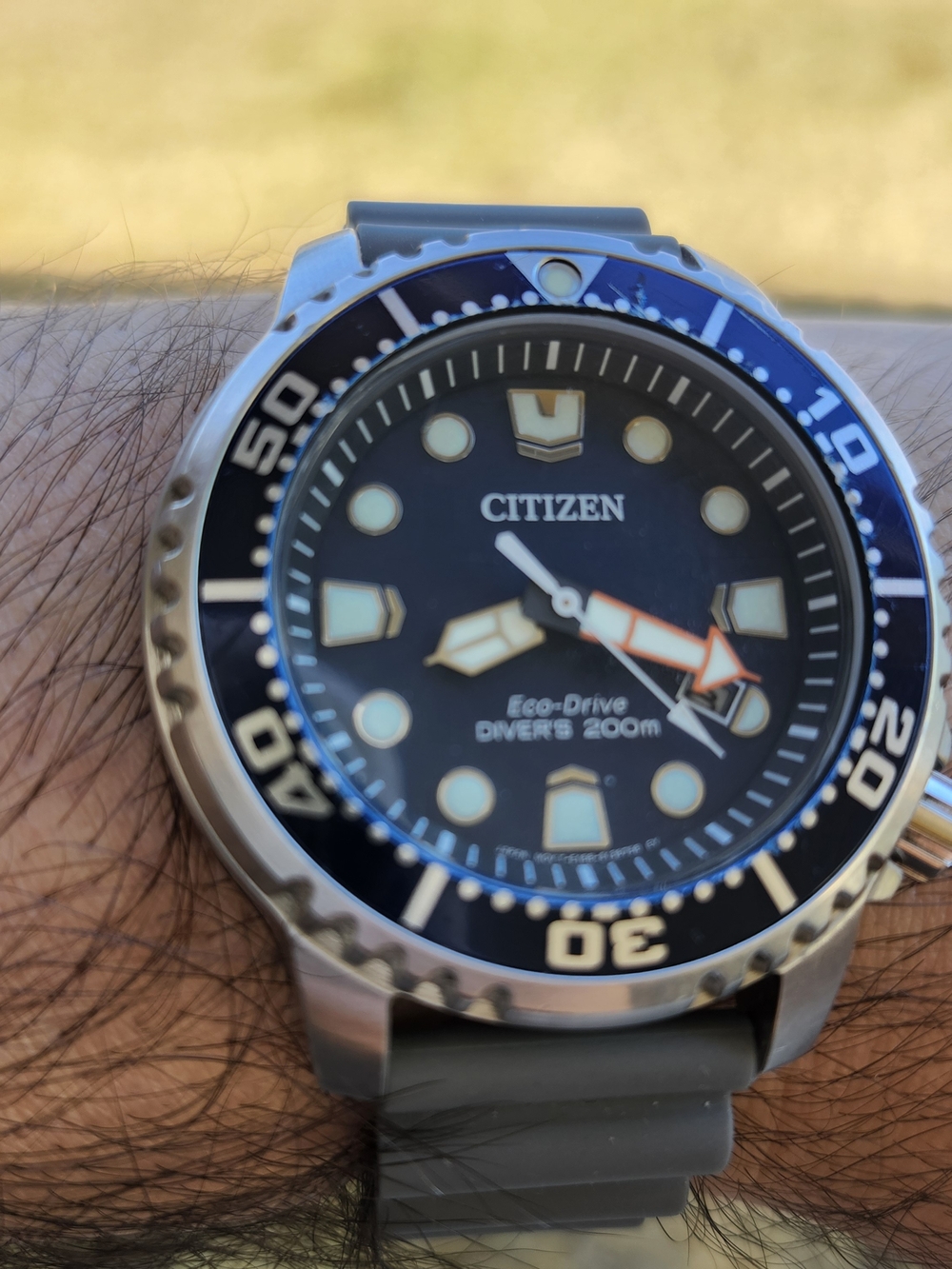 Citizen Promaster Eco-Drive Three Straps 200m Blue Steel Watch - Picture 12 of 12